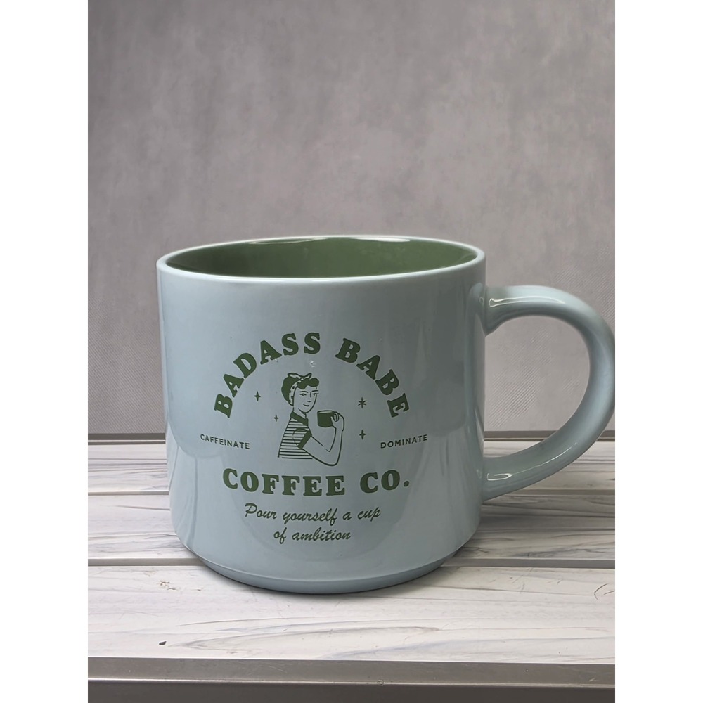 Elum Home Coffee Cup Mug Aqua Blue Green Large 3.25" × 3.25" Collectable, Gift